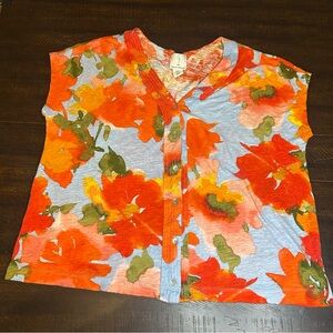 Joie Linen Blend Floral Top